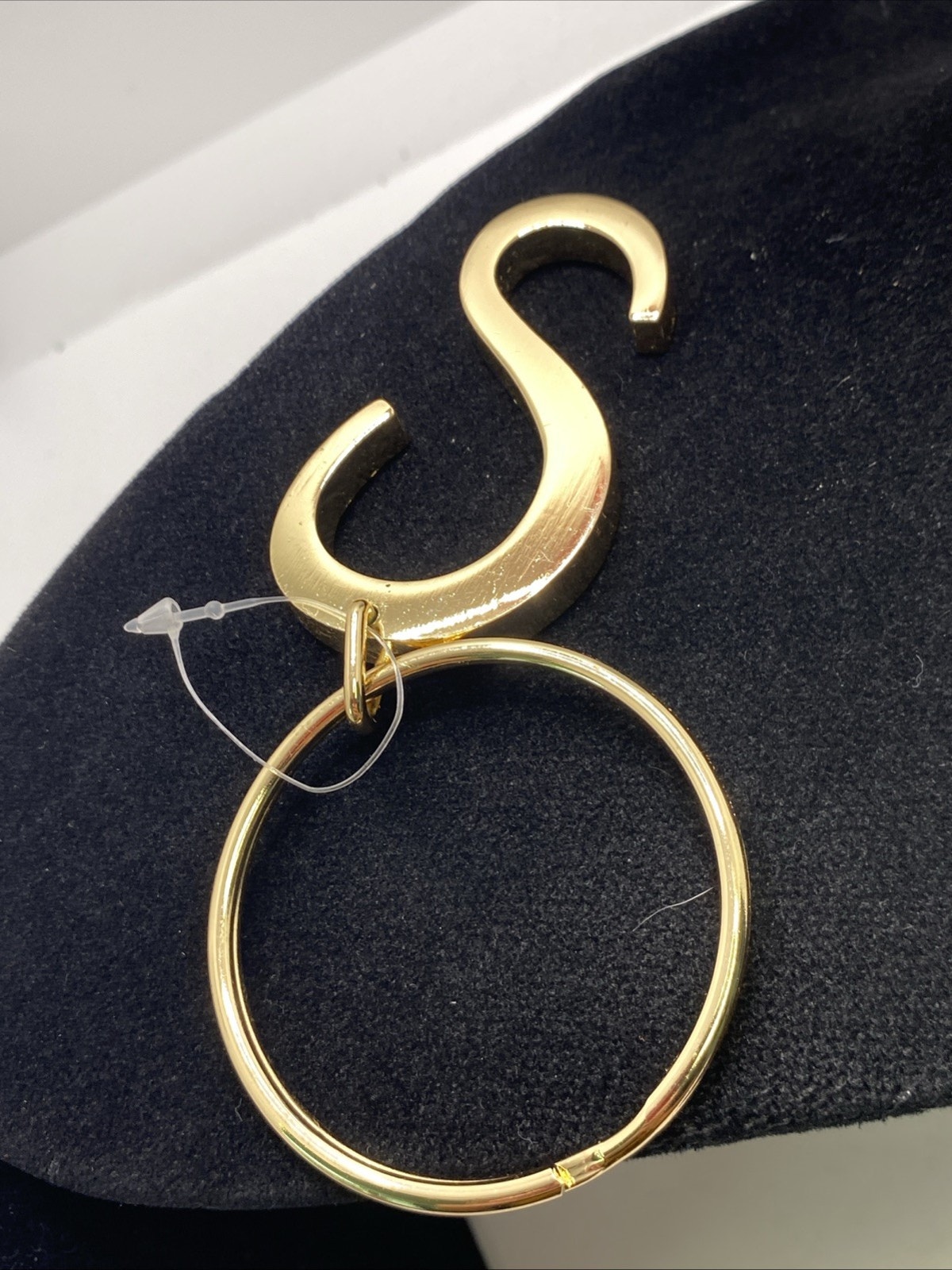 Gold Tone Letter S Keychain
